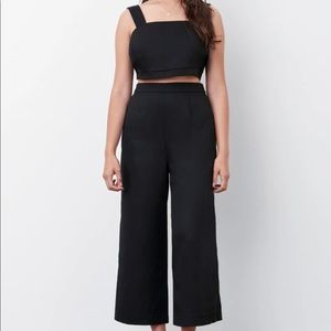 Vetta Two Piece Apron Jumpsuit - Size 10 - Black